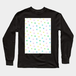 Cute Pastel Polka Dot Pattern Long Sleeve T-Shirt